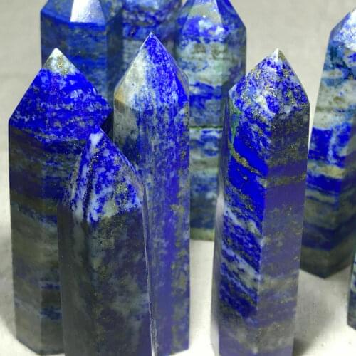 Natural rock lapis lazuli quartz crystal stone point healing wand