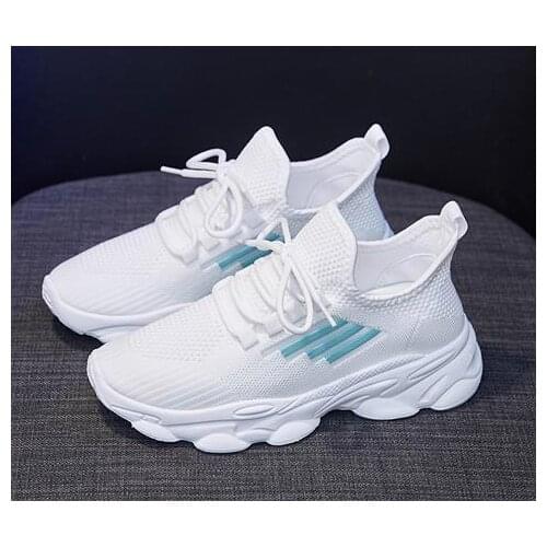 2021 Spring New Womens Shoes Breathable Mesh Woven Casual Shoes Korean Fashion Flat Shoes Comfortable Sports Womens Shoes