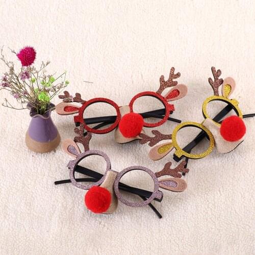 Interesting Glasses Childrens Day Gift Christmas Gift For Child Antlers Red Nose