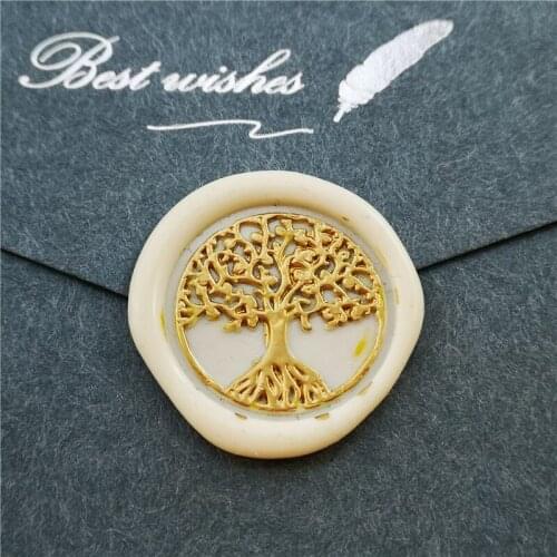 Life Of Tree Wax Seal Stamp Sellos Envelope Sealling Stamps DIY Wedding Invitation wood handle Copper Head life tree wax seal