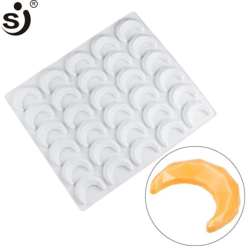 SJ Silicone Molds Moon Shaped Tray Pastry Mousse Cake Decorating Oven Safet Chocolate Mold Baking Tools for Cakes Accessories