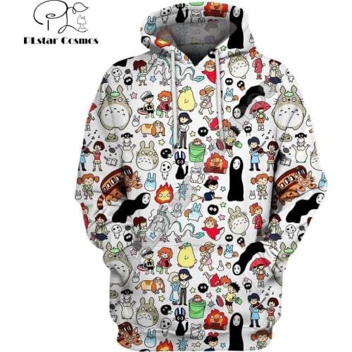 Animation World Fashion Hoodies Anime Spirited Away Totoro 3D Printed Mens Sweatshirt Unisex Zip Pullover Casual Jacket DW0227