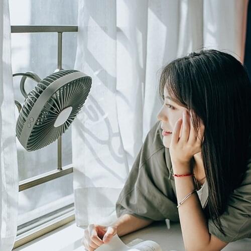 USB Rechargeable 4000mAh Desk Hanging Fan with LED Lantern 4 Speed Ceiling Fan for Camping Tent Outdoor School Home