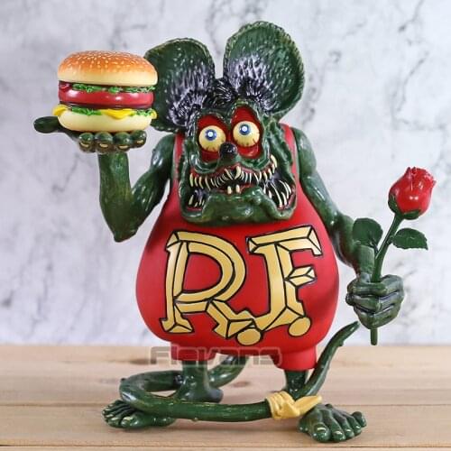 The Green Mouse Rat Fink Hamburger & Rose Action Figure Toy Collectible Model Gift