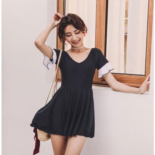 One Pieces Swimdress Women Black Swimsuits One-pieces Backless Beach Cover Ups Push Up Swimsuits