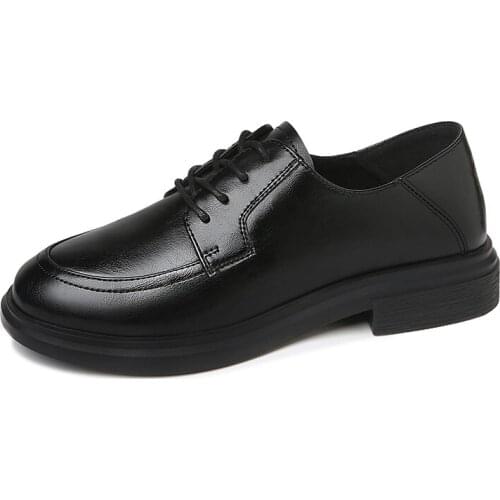 Round Toe Square Heel Shoes Lace-Up Solid Color WomenS Shoes Water Platform WomenS Shoes