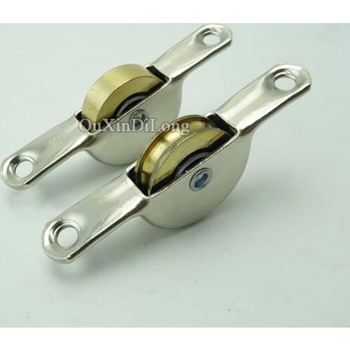 Brand New 10 Pieces Sliding Door Rollers Wardrobe Cupboard Cabinet Copper Wheels Window Pulleys Runners Furniture Hardware