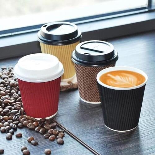 100pcs/pack 7oz Thick Paper Cup Disposable Kraft Coffee Cup Hot Drinking Party Supplies