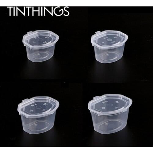 1000 pcs Plastic Sauce cups Disposable Seasoning Chutney Flavor Spice box lid Takeaway small mini Plastic box 1/1.5/2/3oz
