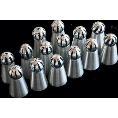 14PCS Sphere Ball Nozzles Russian Icing Butter Piping Nozzle Tips Cupcake Pastry Decorating Mouth Tool Kitchen DIY Gift