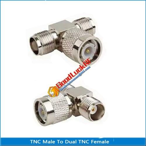 1X Pcs TNC Male To 2 Dual TNC Female Plug TNC 3 Way Splitter Adapter Socket T-Type RF Coaxial Connector