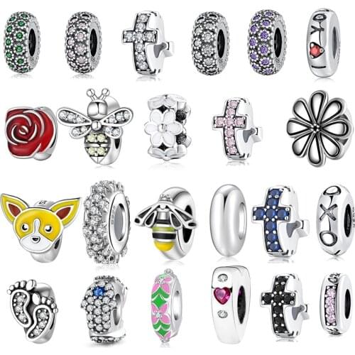 2021 Wholesale Promotion 100% Hot 925 Sterling Silver Spacer Beads Colorful Charms Fit Original DIY Bracelet Jewelry Making