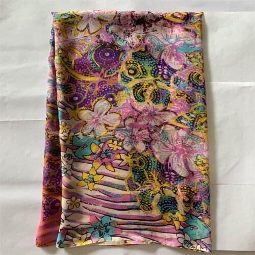 2021 High Quality African Silk Chiffon Printed Fabric 5 Yards For Ladies Dress Soft And Comfortable Printed Silk Fabric!LXF66222