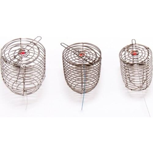 3 Size Fishing Feeder Stainless Steel Bait Thrower Basket Feeder Holder Fishing Lure Cage Fishing Accessories Fishing Equipment