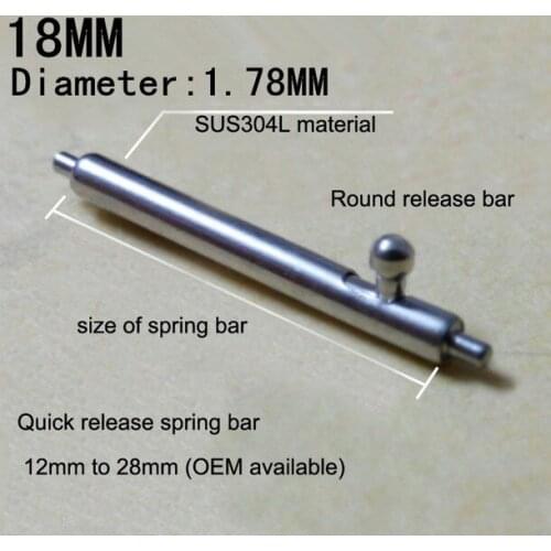 50PCS / lot 18MM Switch spring bar watch repair tools & kits spring bar watch repair parts 304 Stainless steel watch pin