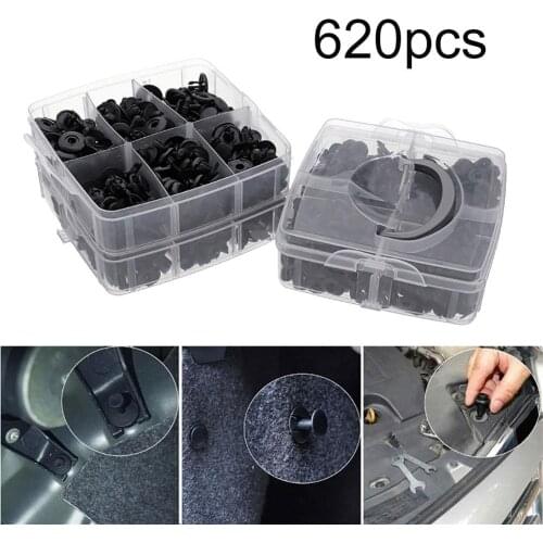 620Pcs Plastic Car Body Push Pin Rivets Bumper Fastener Expansion Clips Kit Trim Moulding Clip Screwdriver Wholesales New 2019