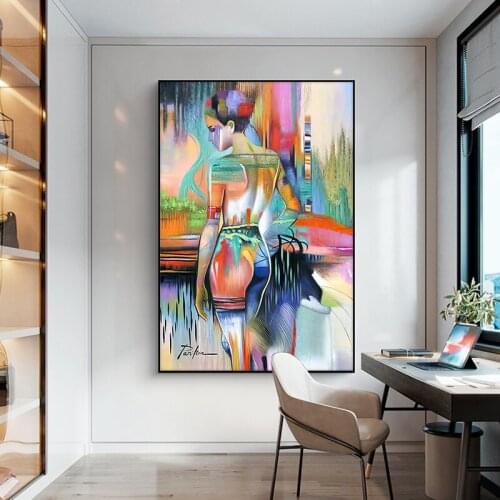 Abstract Colorful Figure Classical Canvas Art Painting Posters and Prints Cuadros Wall Art Picture for Living Room Home Decor