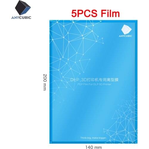 ANYCUBIC 5PCS/Lots FEP Film For Photon Photon S SLA/LCD 3D Printer 0.15-0.2mm Fep 140x200mm 3D Printer Filaments impresora