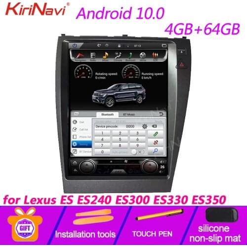 KiriNavi 12.1'' 1 Din Android 9.0 Car Radio GPS Navigation For Lexus ES ES240 ES350 Car Dvd Multimedia Player 2006-2012 WIFI 4g