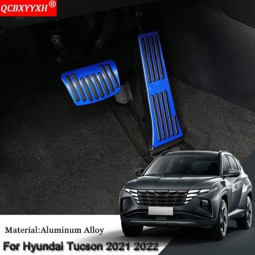 Car Styling Interior Aluminum Accelerator Pedal Gas Brake Pad Non-slip Mat Cover Car Accessories For Hyundai Tucson 2021 2022 AT