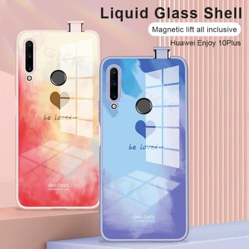 Liquid Silicone Tempered Glass Case For Huawei Honor 9X Pro P Smart Z Y9 Prime 2019 Lifting Camera Hard Cover For Honor 9X Case