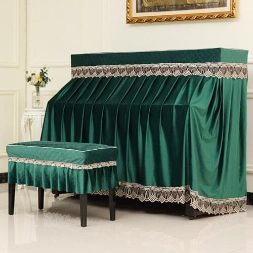 European Style Piano Cover Simple Modern Velvet Italian Thick Full Cover Fabric High-end Piano Cover Dustproof Stool Cover