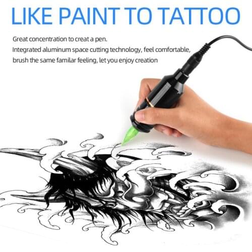 Black Short Pen Gold Ring Motor Integrated Tattoo Machine Strong Quiet Eyebrow Lip Tattoo Rotary Pen Set Tattoo Accesories