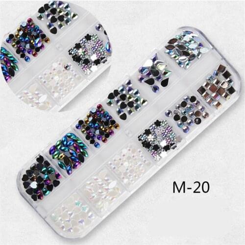 Flower Love Heart Shape Beads Flat Back Pearls White Black Mixed Nail Pearls for Nail Art Rhinestone Decorations New 12 Styles