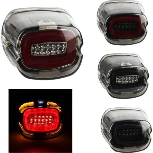 For Harley Softail Fatboy FXST Dyna Night Train FXD Motorcycle Red LED Taillight 12V Layback LED Tail Brake License Plate Light