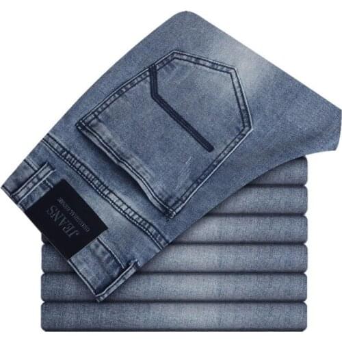 Moto & Biker Jeans Men Slim Fit Stretch Fashion Trend European and American Style Mens Jeans Pants Male Trousers Streetwear