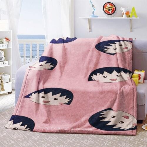 Chi-bi Maruko Anime Figures Cartoon Product Cosplay Accessories Customized Blanket Warm Home Bed Unisex Gifts