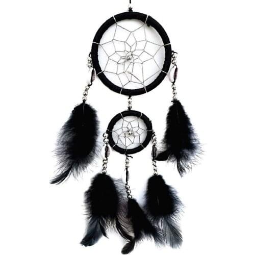 JX-LCLYL 1pc Handmade Dream Catcher With Feathers Wall Hanging Decoration Ornament