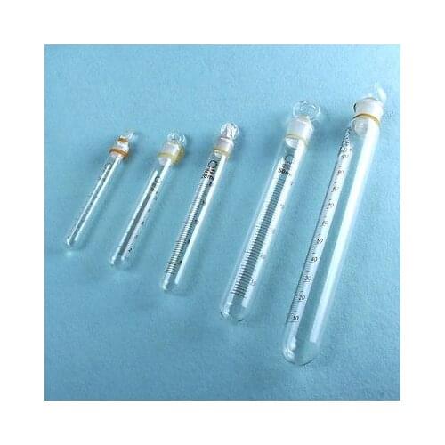 Scale Line 50ml Glass Test Tube Round bottom with glass stopper cap for Chemistry Laboratory