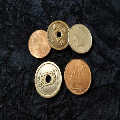 Half Dollar Version Copper Silver Brass Transposition (Made by Real Dollar) Coin Magic Tricks Prop Close Up Magic Street Gimmick