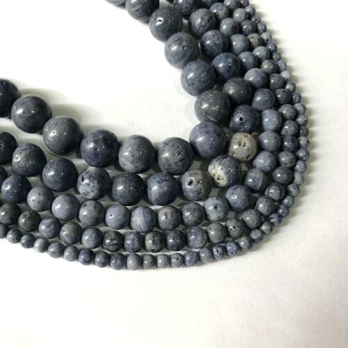 Wholesale Genuine Blue Coral beads,4mm 6mm 8mm 10mm 12mm Round Gem Stone Loose Beads For Jewelry Making,1of 15" strand