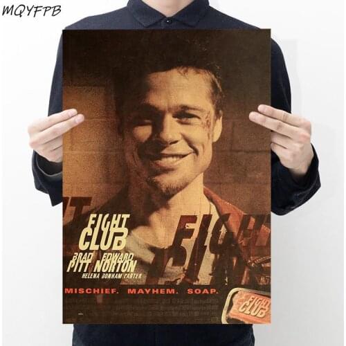 Movie Fight Club Kraft Paper Poster Home Room Wall Decoration Painting 50.5x35cm