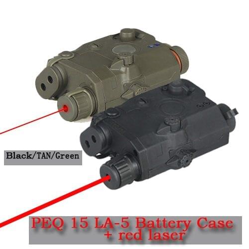PPT New Arrival PEQ 15 LA-5 Battery Case + Red Laser Sight For Hunting HS20-0025