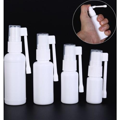 Empty Nasal Spray Bottle 10/20/30/50ml Plastic Perfume Makeup Atomizer Spray Bottle White Bottle Air Flight Travel Tools