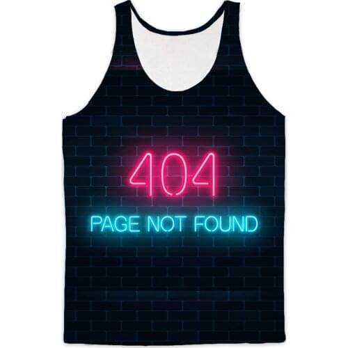REAL American SIZE 404 Not Found fashion 3D Sublimation Print Tank top - plus size 4XL 5xl 6xl