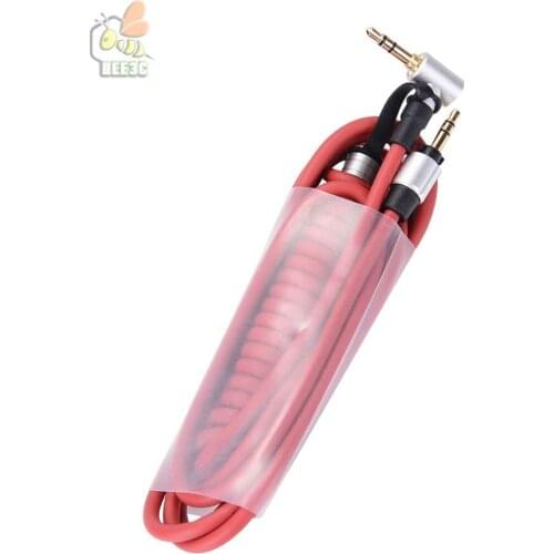 Black Red 6.5mm & 3.5mm Spring Replacement Audio Cable Headphone for Monster Beat Pro Detox Solo AUX Cable top quality 20 pcs