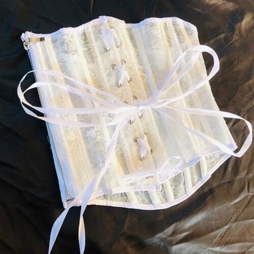 Slim Lace Hollow Tube Top Women Herringbone Lace Hollow Tube Top Tunic Hollow Pocket Lace Up Corset