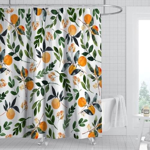 3D Tropical Green Plant Leaf Palm Cactus Shower Curtains Bathroom Curtain Frabic Waterproof Polyester Bath Curtain with Hooks