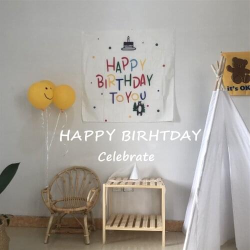 Baby party decoration Korean childrens birthday letter flag setting childrens bedroom cloth baby shower Photo PropsBackground