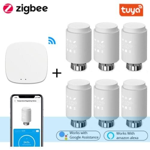 TRV ZigBee3.0 Smart Radiator Actuator Programmable Thermostatic Radiator Valve Temperature Controller Voice Control Via Alexa