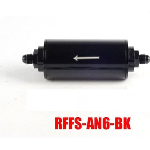 Wholesale universal AN6 high flow 100 microns auto aluminum E85 fuel filter stainless steel filter RFFS-AN6-BK