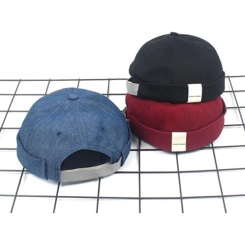 Ldslyjr Vintage Docker Cap Brimless Hat Breathable Beanie Hats Cotton Adjustable Solid Color Landlord Sailor Cap Men and Women16