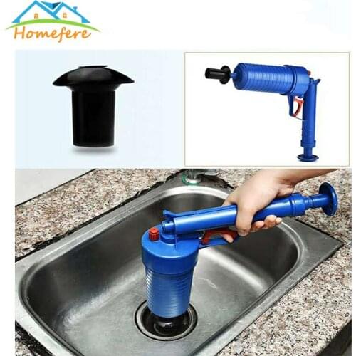 Air Power Drain Blaster Gun High-Pressure Powerful Manual Sink Plunger Opener Cleaner Pump For Bath Toilets Bathroom