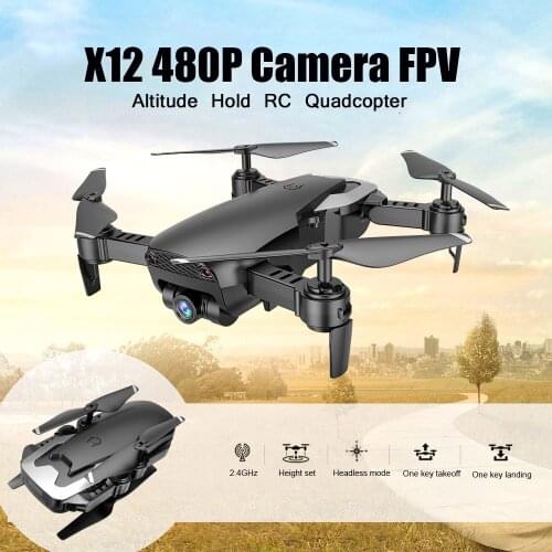 X12 2.4G 480P Camera WiFi FPV Mini Drone Altitude Hold One Key return Remote Control Toy RC Quadcopter Three color optional