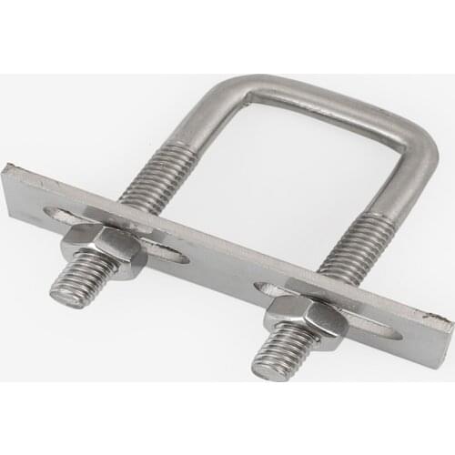 1set M8 Stainless steel square pipe buckle horseback right angle bracket clamp U-type