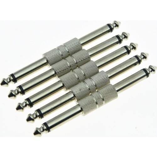 5pcs Guitar Effect Pedal Connector 1/4" Straight Pedals Mono Connector